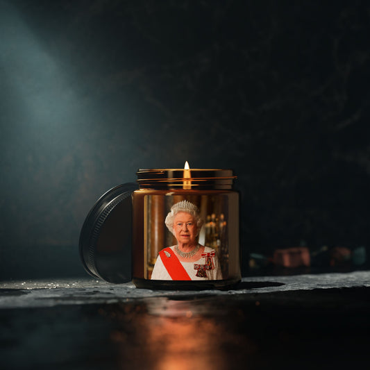 A QUEEN - ER - Royal Tribute Scented Soy Candle, Aromatic Decor, Queen Elizabeth II Candle, Home Fragrance, Gift for Her, Memorial Candle