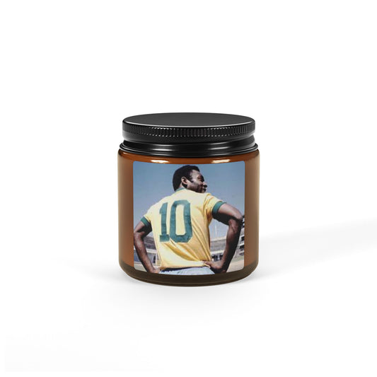 A Pele Vintage Sports Theme Soy Candle - Step on the field… goal by goal