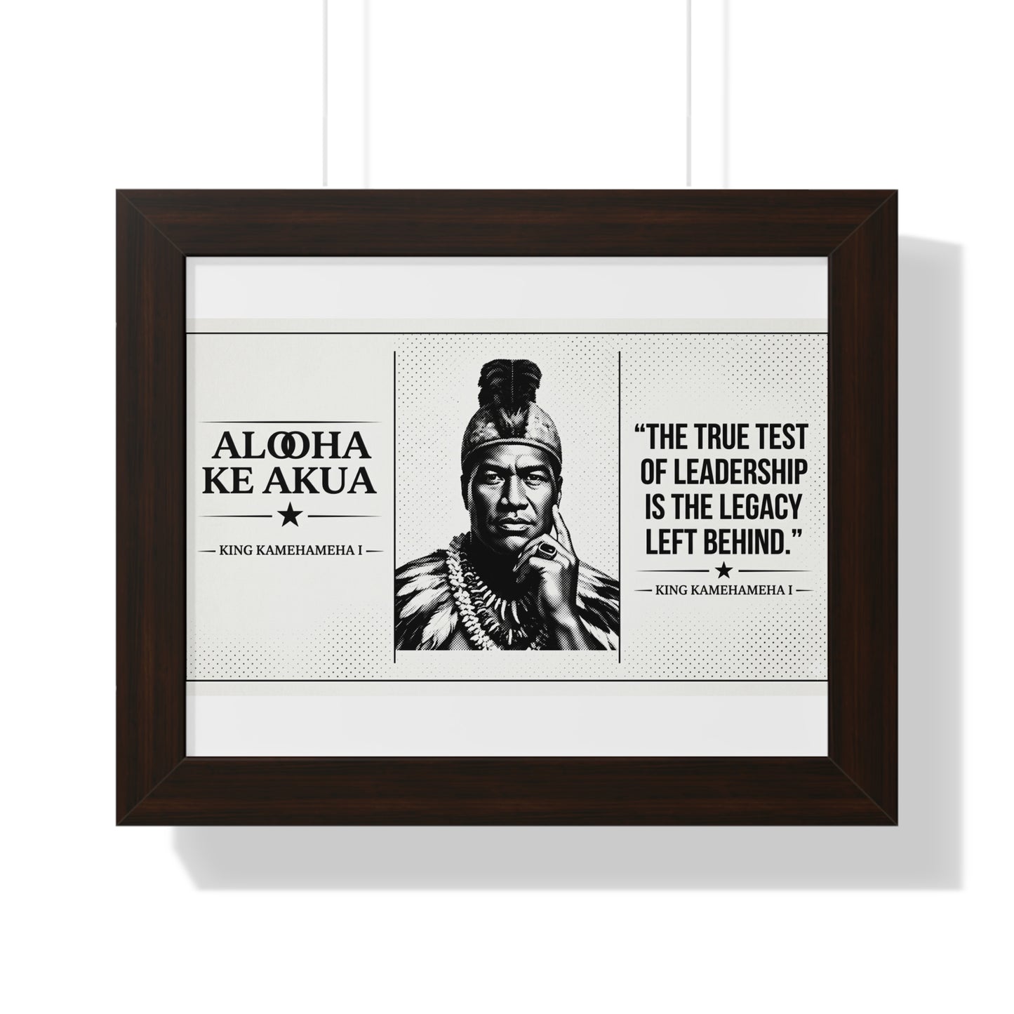 Framed print with a black and white portrait of a historical figure and inspirational quotes.