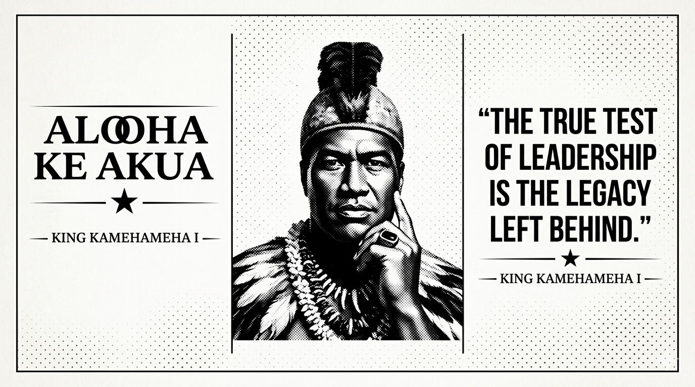 Black and white image of a historical figure with text and quotes on a light background